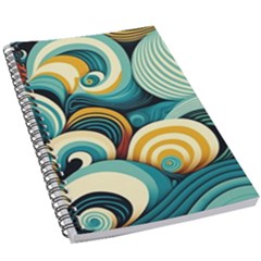 Waves Ocean Sea Abstract Whimsical (1) 5 5  X 8 5  Notebook