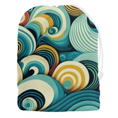 Waves Ocean Sea Abstract Whimsical (1) Drawstring Pouch (3xl)