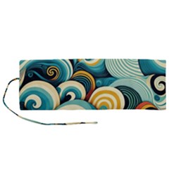 Waves Ocean Sea Abstract Whimsical (1) Roll Up Canvas Pencil Holder (m) by Jancukart