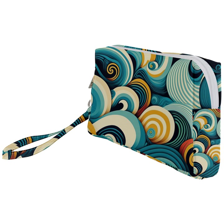 Waves Ocean Sea Abstract Whimsical (1) Wristlet Pouch Bag (Small)