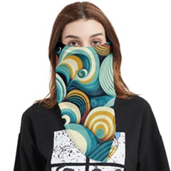 Waves Ocean Sea Abstract Whimsical (1) Face Covering Bandana (triangle)