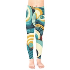 Waves Ocean Sea Abstract Whimsical (1) Kids  Classic Winter Leggings