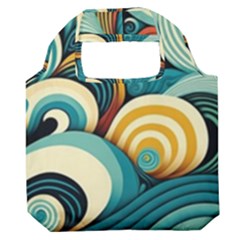 Waves Ocean Sea Abstract Whimsical (1) Premium Foldable Grocery Recycle Bag