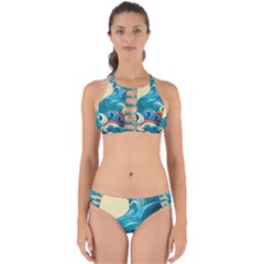 Waves Ocean Sea Abstract Whimsical (2) Perfectly Cut Out Bikini Set