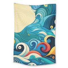 Waves Ocean Sea Abstract Whimsical (2) Large Tapestry