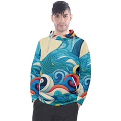 Waves Ocean Sea Abstract Whimsical (2) Men s Pullover Hoodie by Jancukart