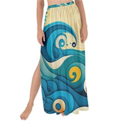 Waves Ocean Sea Abstract Whimsical (2) Maxi Chiffon Tie-up Sarong