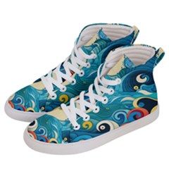 Waves Ocean Sea Abstract Whimsical (2) Women s Hi-top Skate Sneakers by Jancukart