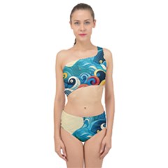 Waves Ocean Sea Abstract Whimsical (2) Spliced Up Two Piece Swimsuit