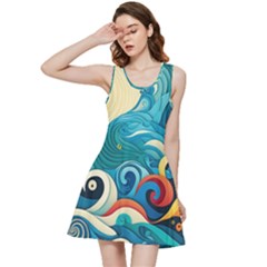 Waves Ocean Sea Abstract Whimsical (2) Inside Out Racerback Dress by Jancukart