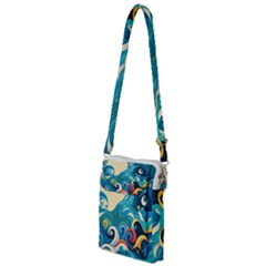 Waves Ocean Sea Abstract Whimsical (2) Multi Function Travel Bag by Jancukart