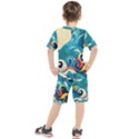 Waves Ocean Sea Abstract Whimsical (2) Kids  Tee and Shorts Set View2