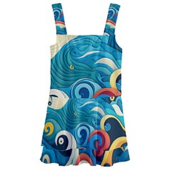 Waves Ocean Sea Abstract Whimsical (2) Kids  Layered Skirt Swimsuit