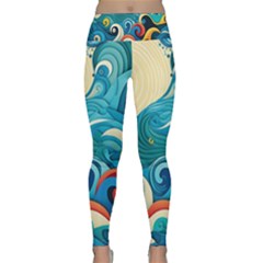 Waves Ocean Sea Abstract Whimsical (2) Lightweight Velour Classic Yoga Leggings