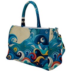 Waves Ocean Sea Abstract Whimsical (2) Duffel Travel Bag by Jancukart