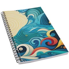 Waves Ocean Sea Abstract Whimsical (2) 5 5  X 8 5  Notebook