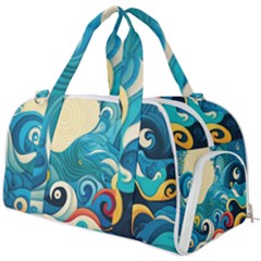 Waves Ocean Sea Abstract Whimsical (2) Burner Gym Duffel Bag by Jancukart