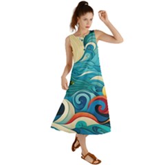 Waves Ocean Sea Abstract Whimsical (2) Summer Maxi Dress