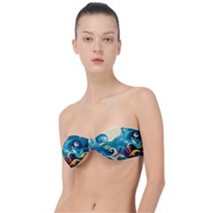 Waves Ocean Sea Abstract Whimsical (2) Classic Bandeau Bikini Top 