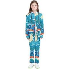 Waves Ocean Sea Abstract Whimsical (2) Kids  Tracksuit by Jancukart