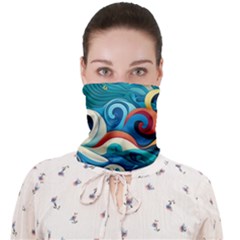 Waves Ocean Sea Abstract Whimsical (2) Face Covering Bandana (adult)