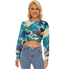 Waves Ocean Sea Abstract Whimsical (2) Lightweight Long Sleeve Sweatshirt