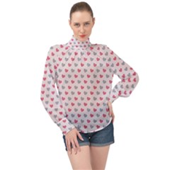 Background-101 High Neck Long Sleeve Chiffon Top by nateshop