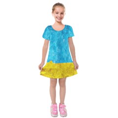 Background-107 Kids  Short Sleeve Velvet Dress by nateshop