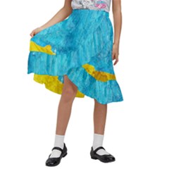 Background-107 Kids  Ruffle Flared Wrap Midi Skirt