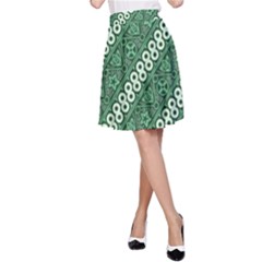 Batik-green A-line Skirt by nateshop