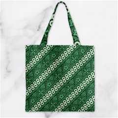 Batik-green Zipper Grocery Tote Bag by nateshop