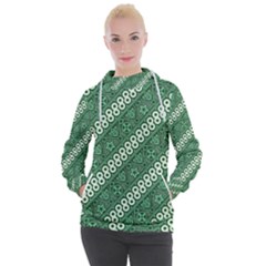 Batik-green Women s Hooded Pullover by nateshop