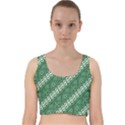 Batik-green Velvet Racer Back Crop Top View1