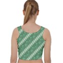 Batik-green Velvet Racer Back Crop Top View2