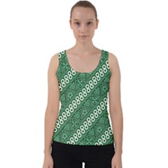 Batik-green Velvet Tank Top by nateshop