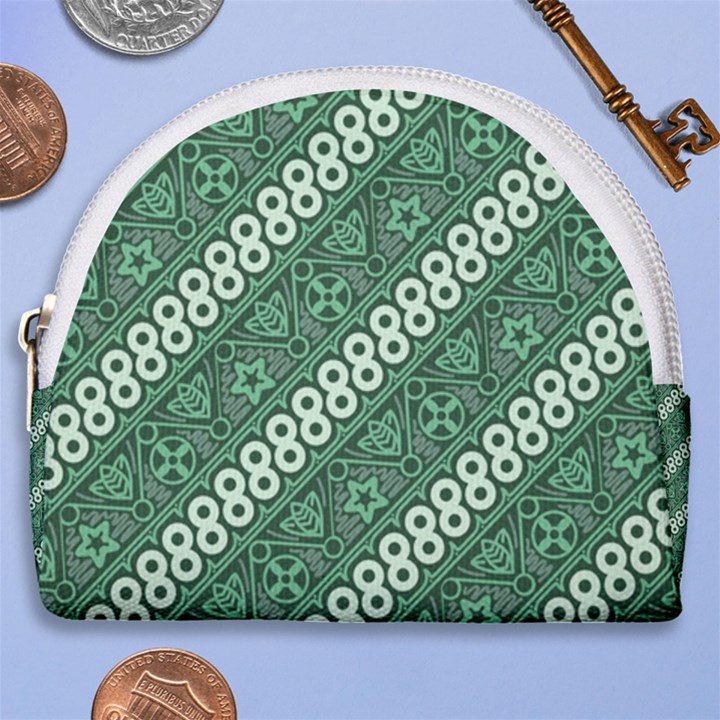 Batik-green Horseshoe Style Canvas Pouch