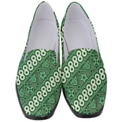 Batik-green Women s Classic Loafer Heels by nateshop