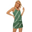 Batik-green Satin Pajama Short Set View3