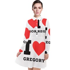 I Love Gregory Long Sleeve Chiffon Shirt Dress by ilovewhateva