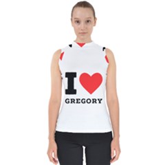 I Love Gregory Mock Neck Shell Top by ilovewhateva