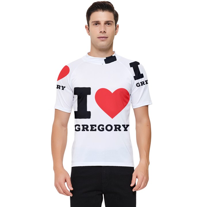 I love gregory Men s Short Sleeve Rash Guard