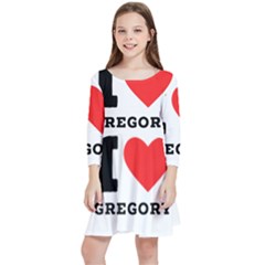 I Love Gregory Kids  Quarter Sleeve Skater Dress by ilovewhateva