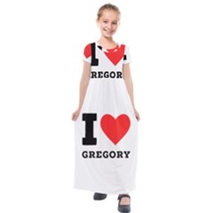 I Love Gregory Kids  Short Sleeve Maxi Dress by ilovewhateva