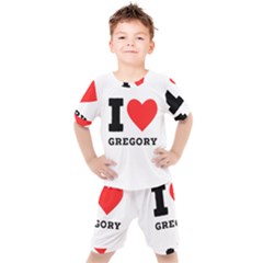 I Love Gregory Kids  Tee And Shorts Set by ilovewhateva