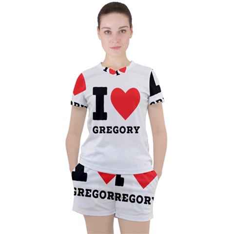 I Love Gregory Women s Tee And Shorts Set by ilovewhateva