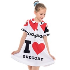 I Love Gregory Kids  Short Sleeve Shirt Dress by ilovewhateva