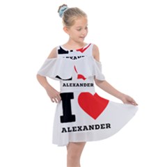 I Love Alexander Kids  Shoulder Cutout Chiffon Dress by ilovewhateva