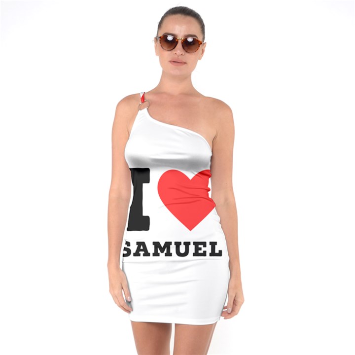 I love samuel One Shoulder Ring Trim Bodycon Dress