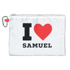 I Love Samuel Canvas Cosmetic Bag (xl) by ilovewhateva