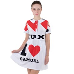 I Love Samuel Short Sleeve Shoulder Cut Out Dress  by ilovewhateva